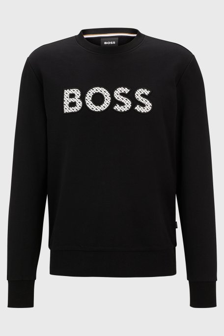 Boss Pamuklu Bisiklet Yaka Regular Fit Erkek Sweat 50521117 002 SİYAH - 4