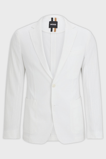 Boss Pamuklu Gofre Slim Fit Blazer Erkek Ceket 50514667 100 BEYAZ - 6