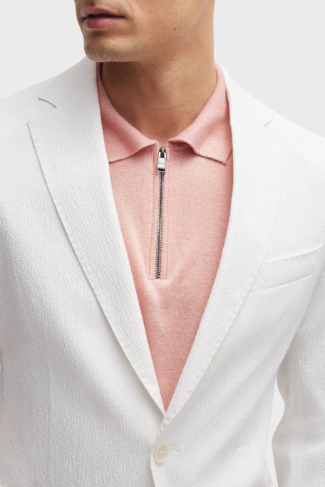 Boss Pamuklu Gofre Slim Fit Blazer Erkek Ceket 50514667 100 BEYAZ - 4