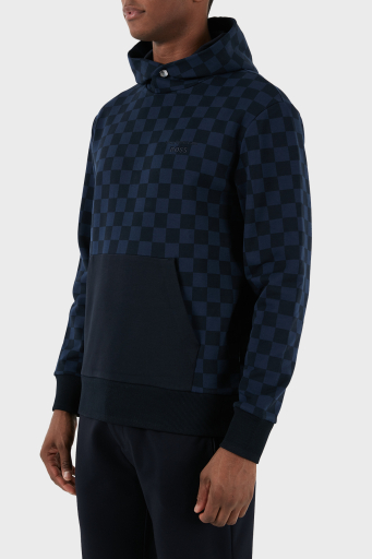 Boss Pamuklu Kanguru Cepli Kapüşonlu Regular Fit Erkek Sweat 50507789 404 LACİVERT - 6