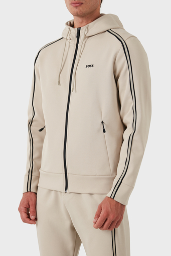 Boss Pamuklu Logolu Regular Fit Kapüşonlu Erkek Sweat 50523912 271 BEJ - 5