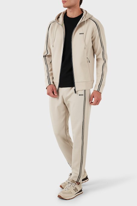 Boss Pamuklu Logolu Regular Fit Kapüşonlu Erkek Sweat 50523912 271 BEJ - 2