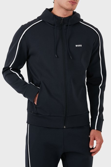 Boss Pamuklu Logolu Regular Fit Kapüşonlu Erkek Sweat 50523912 402 LACİVERT - 4