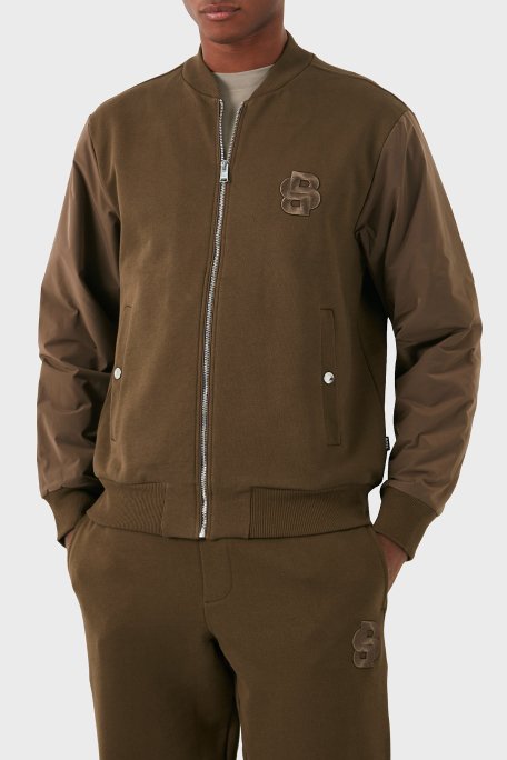 Boss Pamuklu Logolu Regular Fit Kolej Yaka Fermuarlı Erkek Sweat 50524338 361 KAHVE - 1