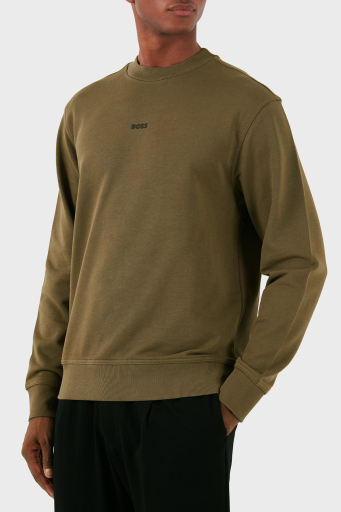 Boss Pamuklu Logolu Relaxed Fit Bisiklet Yaka Erkek Sweat 50514541 368 HAKİ - 6