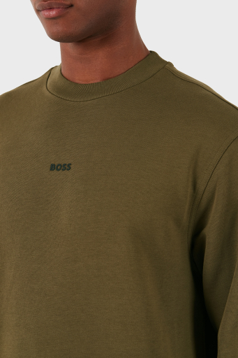 Boss Pamuklu Logolu Relaxed Fit Bisiklet Yaka Erkek Sweat 50514541 368 HAKİ - 10