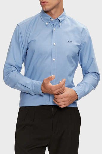 Boss Pamuklu Logolu Slim Fit Erkek Gömlek 50521996 450 MAVİ - 1