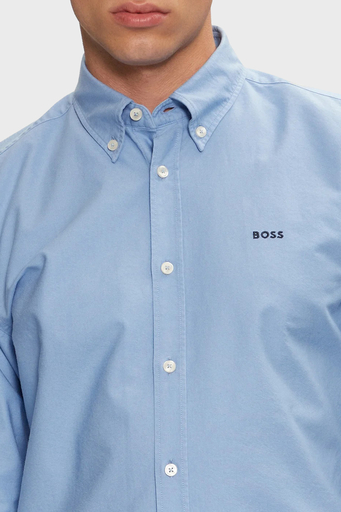 Boss Pamuklu Logolu Slim Fit Erkek Gömlek 50521996 450 MAVİ - 4