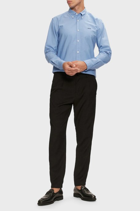 Boss Pamuklu Logolu Slim Fit Erkek Gömlek 50521996 450 MAVİ - 3