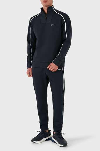 Boss Pamuklu Logolu Slim Fit Yarım Fermuarlı Dik Yaka Erkek Sweat 50523911 402 LACİVERT - 3