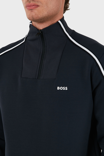 Boss Pamuklu Logolu Slim Fit Yarım Fermuarlı Dik Yaka Erkek Sweat 50523911 402 LACİVERT - 10