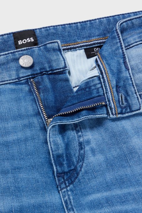 Boss Pamuklu Normal Bel Slim Fit Pantolon Erkek Kot Pantolon 50491012 430 MAVİ - 5