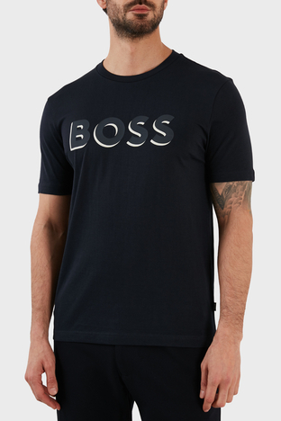 Boss - Boss Pamuklu Regular Fit Bisiklet Yaka Erkek T Shirt 50481611 404 LACİVERT