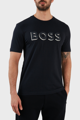 Boss - Boss Pamuklu Regular Fit Bisiklet Yaka Erkek T Shirt 50481611 404 LACİVERT (1)