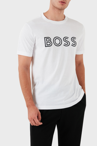 Boss Pamuklu Regular Fit Bisiklet Yaka Erkek T Shirt 50519358 100 BEYAZ - 4