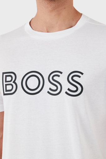 Boss Pamuklu Regular Fit Bisiklet Yaka Erkek T Shirt 50519358 100 BEYAZ - 6