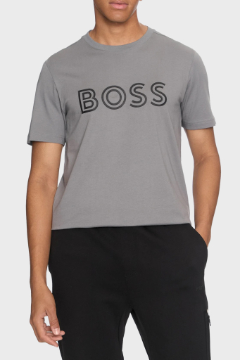 Boss Pamuklu Regular Fit Bisiklet Yaka Erkek T Shirt 50519358 251 GRİ - 1