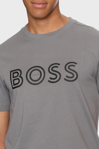 Boss Pamuklu Regular Fit Bisiklet Yaka Erkek T Shirt 50519358 251 GRİ - 4