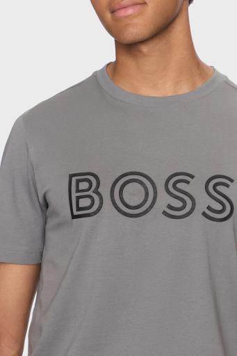Boss Pamuklu Regular Fit Bisiklet Yaka Erkek T Shirt 50519358 251 GRİ - 5