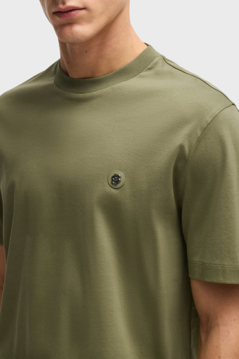 Boss Pamuklu Regular Fit Bisiklet Yaka Erkek T Shirt 50520298 311 HAKİ - 4