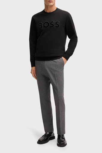 Boss Pamuklu Regular Fit Bisiklet Yaka Logolu Erkek Sweat 50524360 001 SİYAH - 3