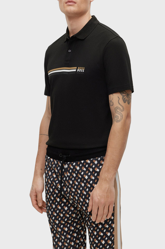 Boss Pamuklu Regular Fit Düğmeli Erkek Polo T Shirt 50488266 001 SİYAH - 1
