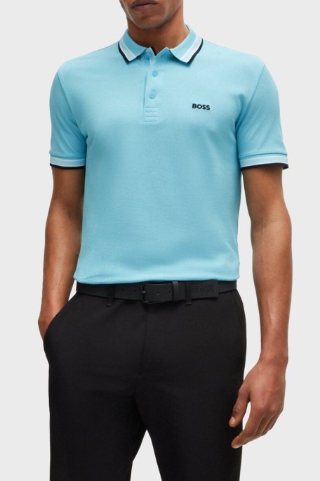 Boss Pamuklu Regular Fit Düğmeli Erkek Polo Yaka T Shirt 50469055 527 AÇIK MAVİ - 1
