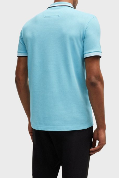 Boss Pamuklu Regular Fit Düğmeli Erkek Polo Yaka T Shirt 50469055 527 AÇIK MAVİ - 3