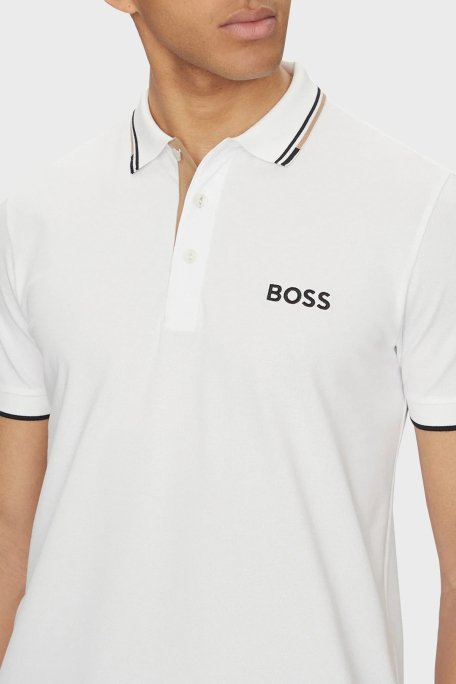 Boss Pamuklu Regular Fit Düğmeli Erkek Polo Yaka T Shirt 50469102 103 BEYAZ - 9