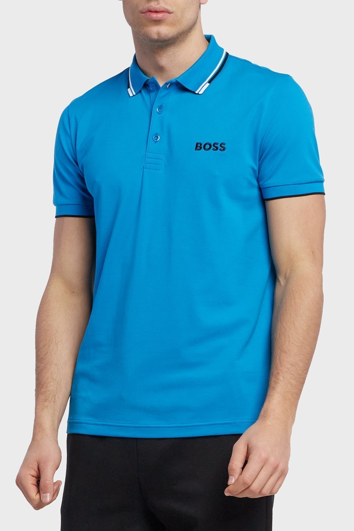 Boss Pamuklu Regular Fit Düğmeli T Shirt Erkek Polo 50469094 489 MAVİ