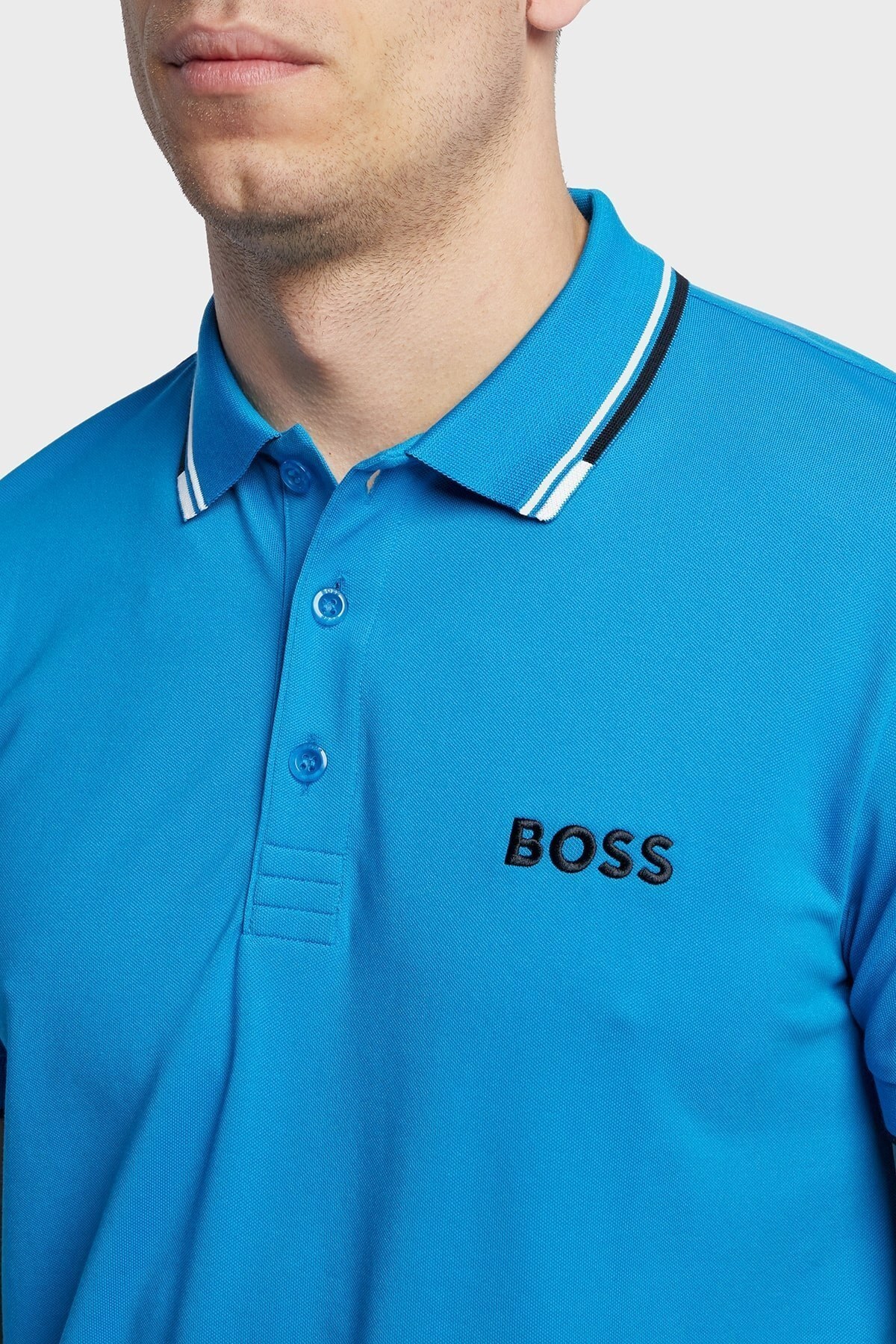 Boss Pamuklu Regular Fit Düğmeli T Shirt Erkek Polo 50469094 489 MAVİ