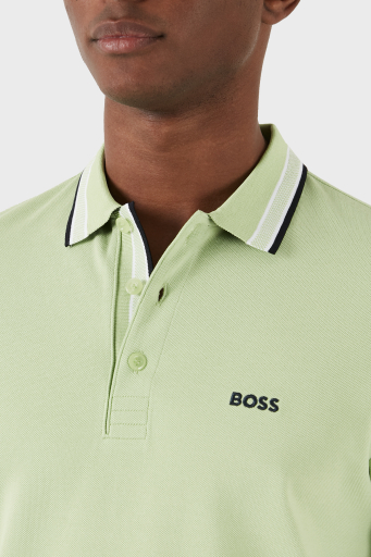 Boss Pamuklu Regular Fit Erkek Polo Yaka T Shirt 50469055 348 YEŞİL - 6