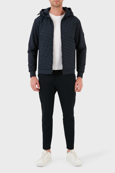 Boss Pamuklu Regular Fit Fermuarlı Kapüşonlu Erkek Sweat 50494276 404 LACİVERT - 2