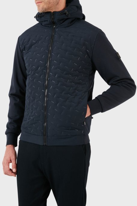 Boss Pamuklu Regular Fit Fermuarlı Kapüşonlu Erkek Sweat 50494276 404 LACİVERT - 7