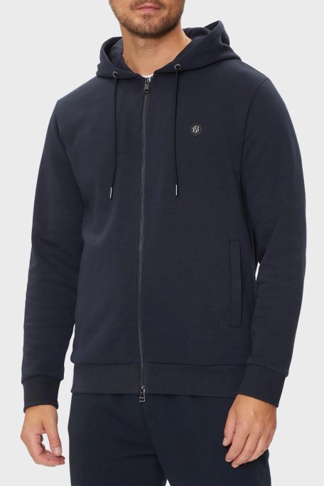 Boss Pamuklu Regular Fit Kapüşonlu Fermuarlı Erkek Sweat 50520303 404 LACİVERT - 1