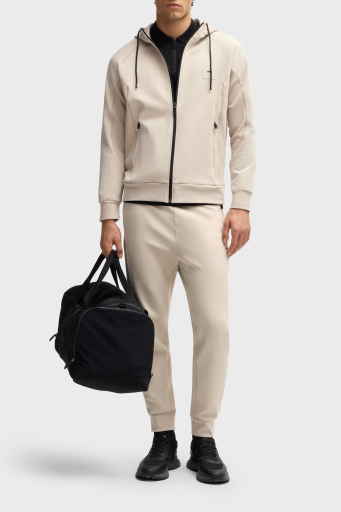 Boss Pamuklu Regular Fit Kapüşonlu Fermuarlı Erkek Sweat 50537204 284 KREM - 3