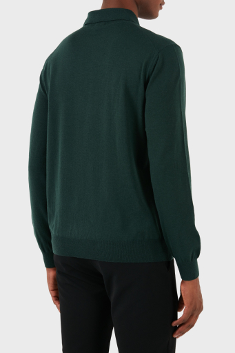 Boss % 100 Pamuk Regular Fit Polo Yaka Erkek Kazak 50476357 385 YEŞİL - 3