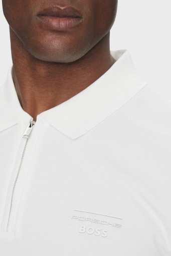 Boss Pamuklu Regular Fit Yarım Fermuarlı Erkek Polo Yaka T Shirt 50531463 100 BEYAZ - 9
