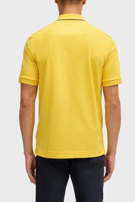 Boss Pamuklu Regular Fit Yarım Fermuarlı Erkek Polo Yaka T Shirt 50531463 725 SARI - 3