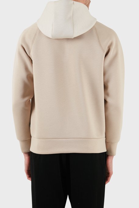 Boss Pamuklu Relaxed Fit Yarım Fermuarlı Kapüşonlu Yaka Erkek Sweat 50531360 275 BEJ - 2