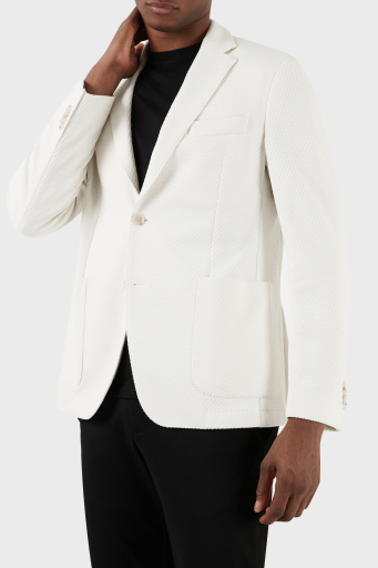 Boss Pamuklu Slim Fit Blazer Erkek Ceket 50510343 100 BEYAZ - 5