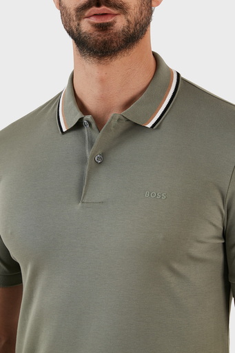 Boss Pamuklu Slim Fit Düğmeli Erkek Polo T Shirt 50469360 343 AÇIK YEŞİL - 5