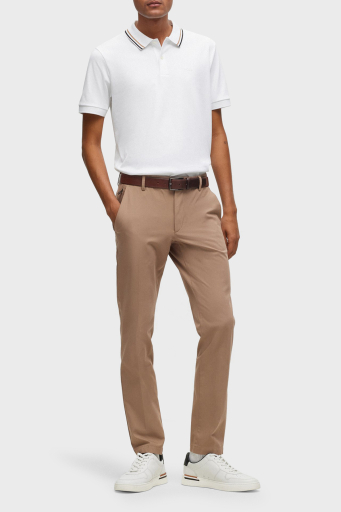 Boss Pamuklu Slim Fit Düğmeli Erkek Polo Yaka T Shirt 50469360 100 BEYAZ - 12