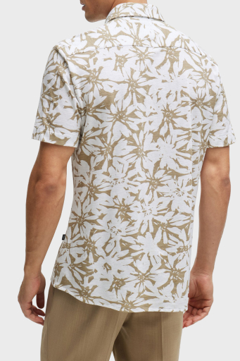 Boss Pamuklu Slim Fit Kısa Kollu Erkek Gömlek 50513760 100 BEYAZ-BEJ - 3