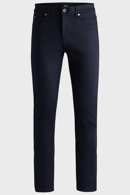 Boss Pamuklu Slim Fit Logolu Normal Bel Dar Paça Jeans Erkek Kot Pantolon 50528667 404 LACİVERT - 5