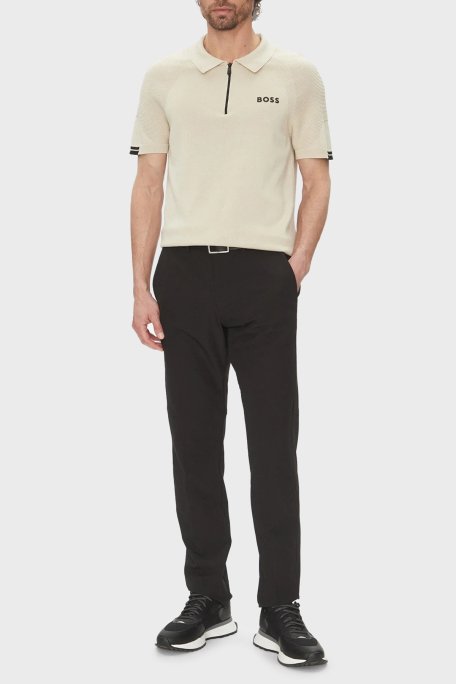 Boss Pamuklu Slim Fit Yarım Fermuarlı Erkek Polo Yaka T Shirt 50537146 284 BEJ - 7
