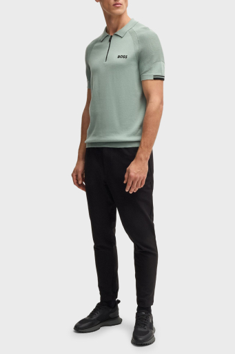 Boss Pamuklu Slim Fit Yarım Fermuarlı Erkek Polo Yaka T Shirt 50537146 357 AÇIK YEŞİL - 2