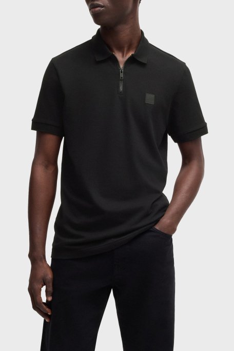 Boss Pamuklu Slim Fit Yarım Fermuarlı Erkek Polo Yaka T Shirt 50537507 001 SİYAH - 6