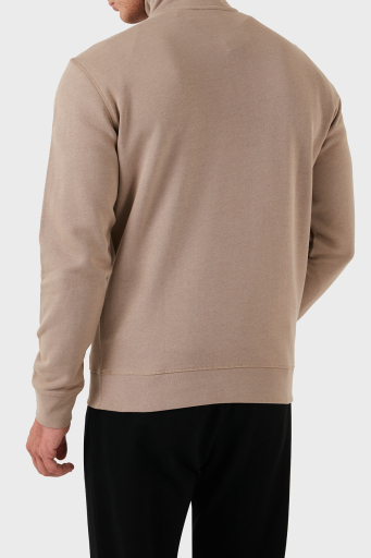 Boss Pamuklu Yarım Fermuarlı Dik Yaka Erkek Sweat 50468926 246 BEJ - 9