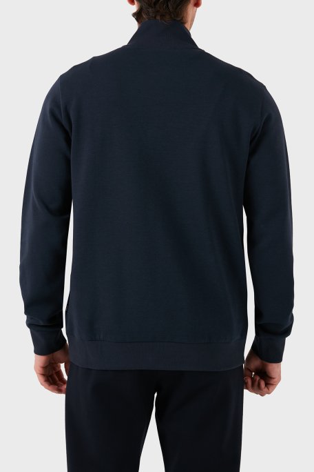 Boss Pamuklu Yarım Fermuarlı Dik Yaka Erkek Sweat 50520781 404 LACİVERT - 3
